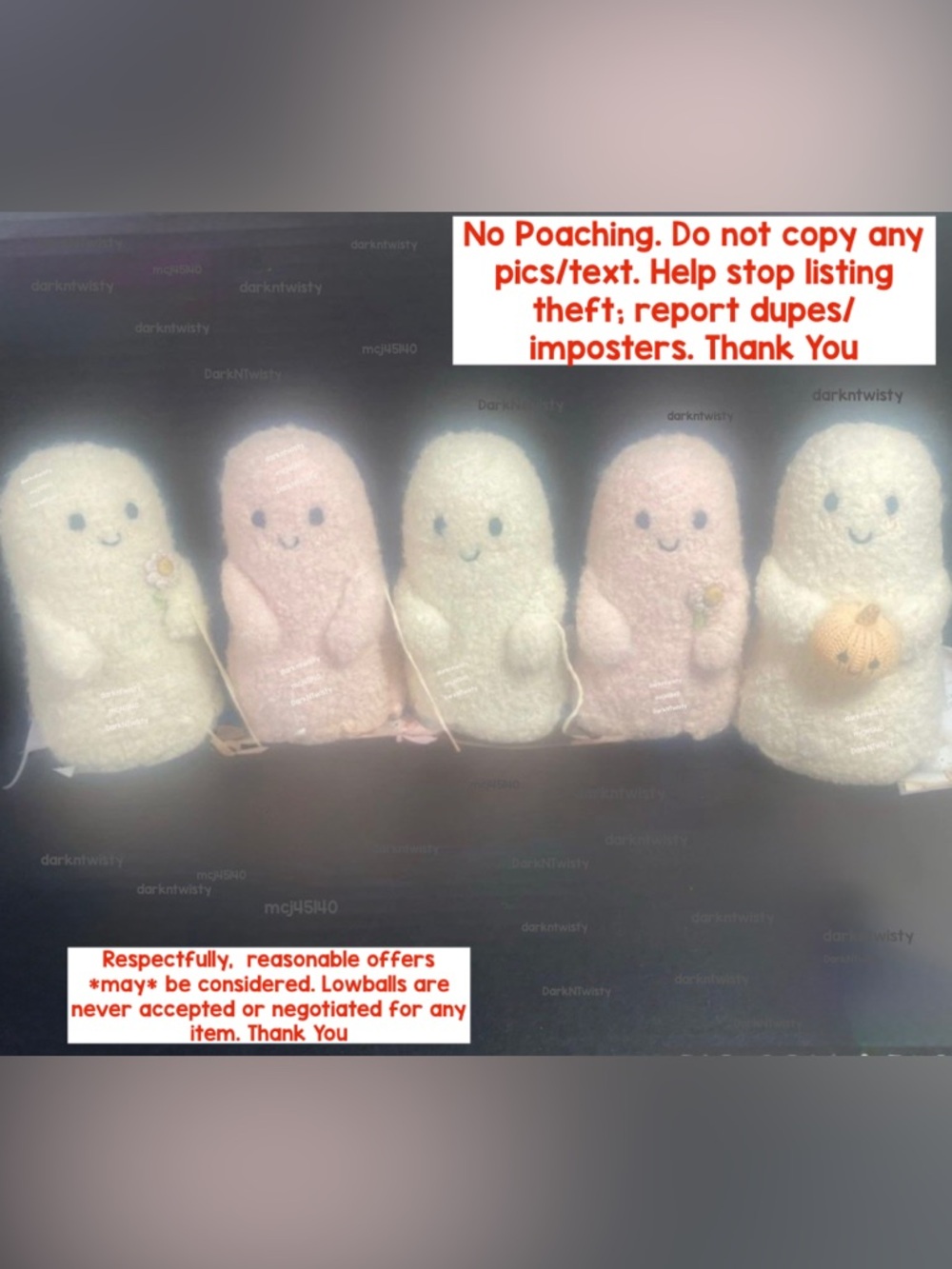 *UPDATE* BNWT CUDDLE & KIND BOUCLE 5 PIECE FULL SET GHOSTS BLUSH AND CREAM OBO